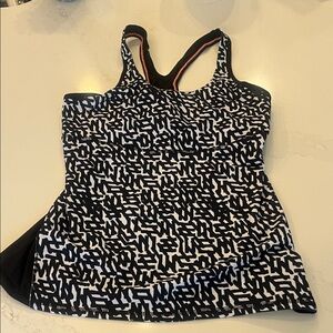 Lululemon Black and White Patterned Tank Top